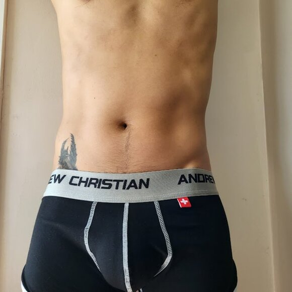 Andrew Christian Vintage Boxer Briefs Trunks Large Black NEW - Picture 6 of 8